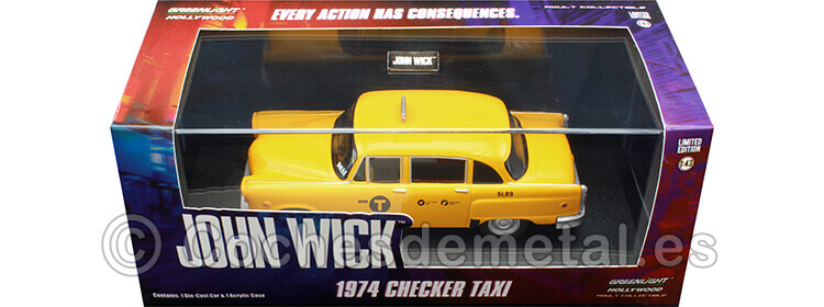 2019 Checker Motors Marathon A11 John Wick Amarillo 1:43 Greenlight 86607