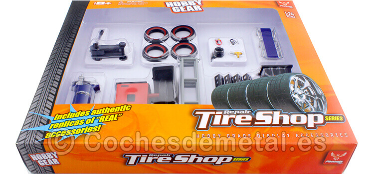 Set de Accesorios para Taller de Neumáticos 1:24 Hobby Gear 18422