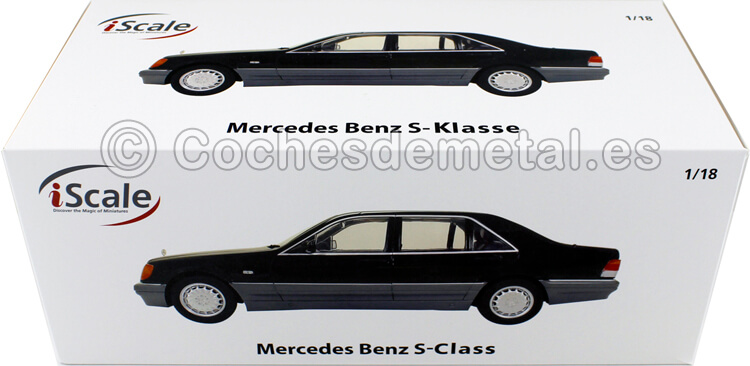 1994 Mercedes-Benz S500 (W140) Gris Oscuro 1:18 iScale 118000000486