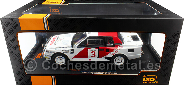 1985 Toyota Celica TwinCam Turbo Nº3 Waldegard/Thorszelius Rally Safari 1:24 IXO Models 24RAL025B