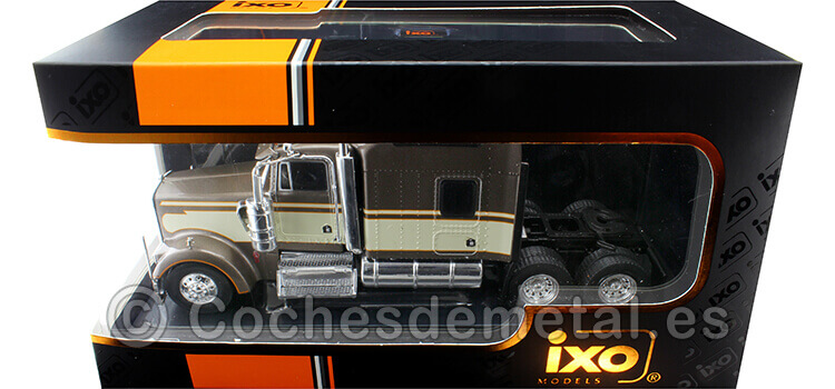 1990 Cabeza Tractora Kenworth W900 De 3 Ejes Marrón Metalizado/Beige 1:43 IXO Models TR145.22