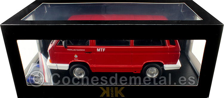 1987 Volkswagen VW T3 Syncro Bomberos de Munster Rojo 1:18 KK-Scale 180966