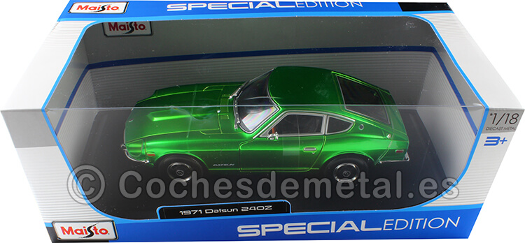 1971 Datsun 240Z Verde Metalizado 1:18 Maisto 31170