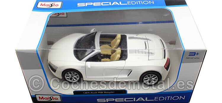 2011 Audi R8 Spyder V10 Blanco 1:24 Maisto 31204