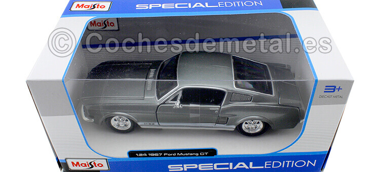 1967 Ford Mustang GT Fastback Gris Metalizado 1:24 Maisto 31260