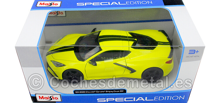 2020 Chevrolet Corvette Stingray Coupe Z51 Amarillo 1:24 Maisto 31527