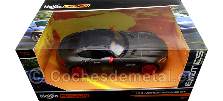 2014 Mercedes-Benz GT AMG (C190) Negro Satinado 1:24 Maisto Design 32505