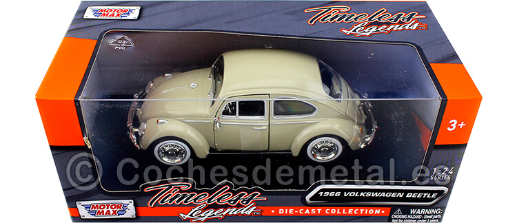 1966 Volkswagen Beetle Savannah Beige 1:24 Motor Max 73223