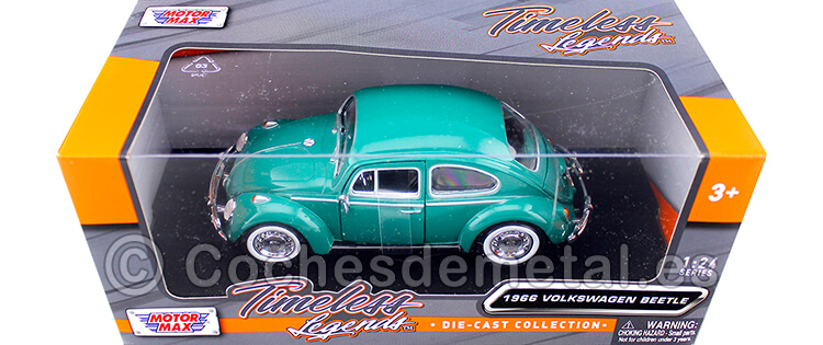 1966 Volkswagen Beetle Java Green 1:24 Motor Max 73223