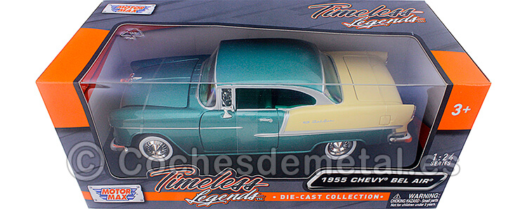 1957 Chevrolet Bel Air Verde/Blanco 1:24 Motor Max 73229
