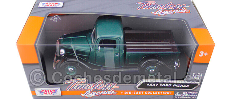 1937 Ford Pickup Metallic Green 1:24 Motor Max 73233