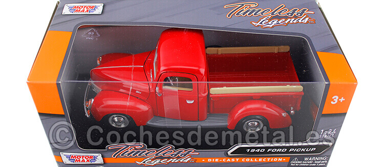 1940 Ford Pickup Red 1:24 Motor Max 73234