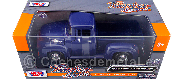 1956 Ford F-100 Pickup Blue 1:24 Motor Max 73235