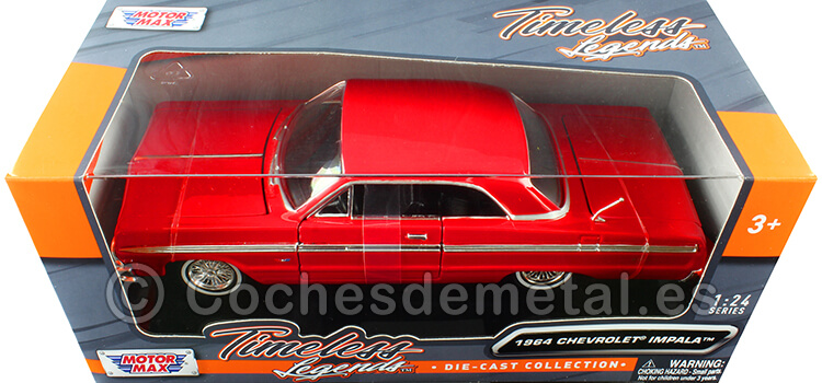 1964 Chevrolet Impala Coupe Rojo 1:24 Motor Max 73259