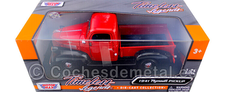 1941 Plymouth Pickup Red/Black 1:24 Motor Max 73278