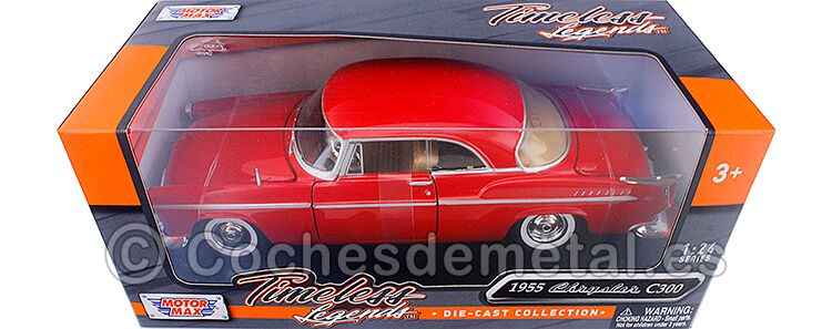 1955 Chrysler C300 Rojo 1:24 Motor Max 73302