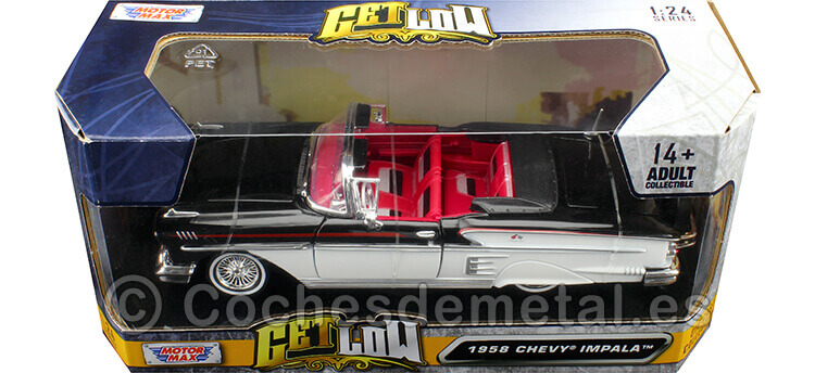 1958 Chevrolet Impala Negro/Blanco 1:24 Motor Max 79025