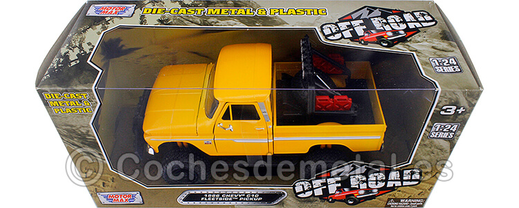 1966 Chevrolet C10 Fleetside Pickup Off Road Amarillo Metalizado 1:24 Motor Max 79131