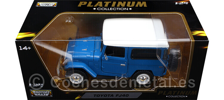 1974 Toyota FJ40 Hard Top Azul/Blanco 1:24 Motor Max 79323