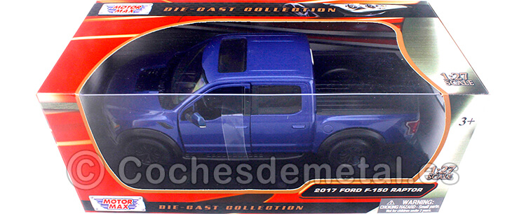 2017 Ford F-150 Pickup Raptor Azul 1:24 Motor Max 79344