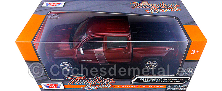 2017 Chevrolet Silverado 1500 LT-Z71 Crew Cab Pickup Red 1:24 Motor Max 79344