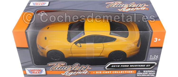 2018 Ford Mustang GT 5.0 Cupe Naranja 1:24 Motor MAX 79352