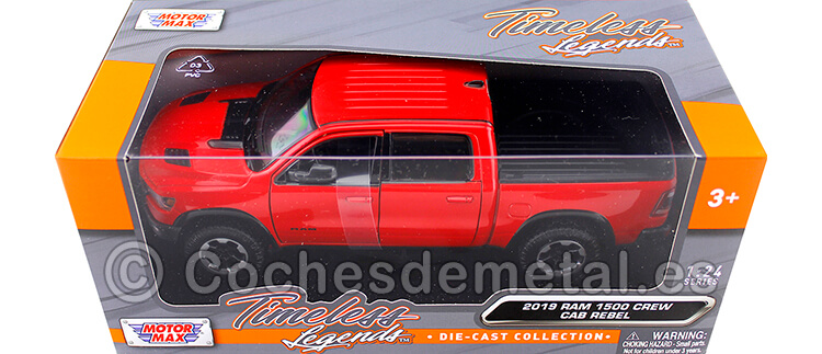 2019 Dodge Ram 1500 Crew Cab Rebel Red 1:24 Motor Max 79358