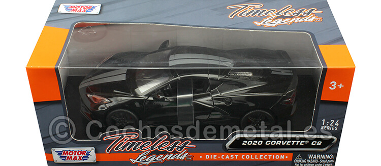 2020 Chevrolet Corvette Stingray C8 Negro 1:24 Motor Max 79360