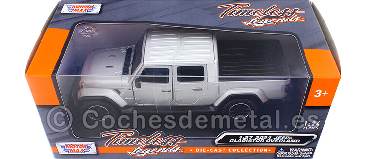 2020 Jeep Gladiator Overland Hard Top Pickup Gris Metalizado 1:27 Motor Max 79365