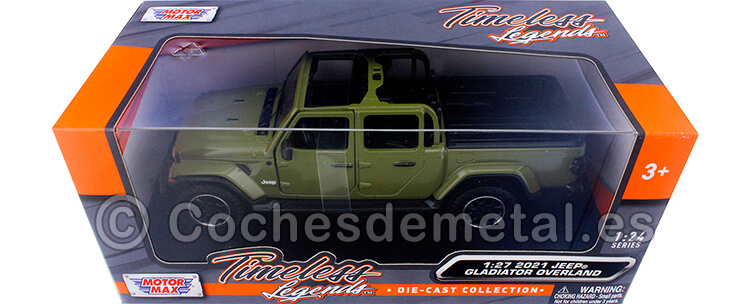 2021 Jeep Gladiator Overland Open Top Pickup Verde 1:24 Motor Max 79367