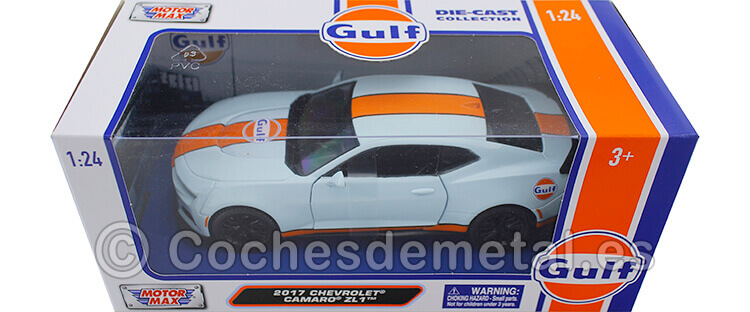 2017 Chevrolet Camaro ZL1 Gulf Edition Blue/Orange 1:24 Motor Max 79656