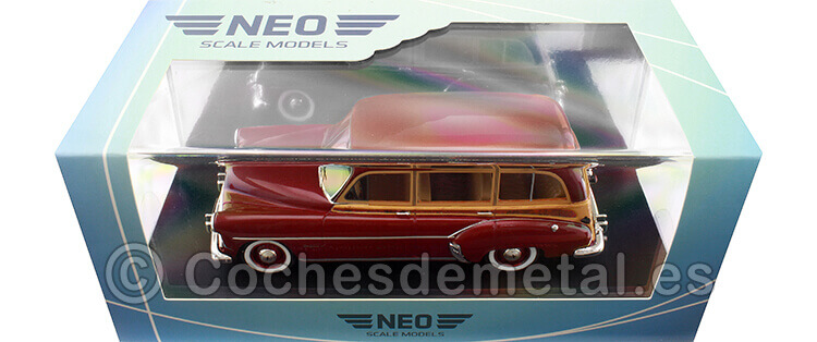 1952 Chevrolet Styleline DeLuxe Station Wagon Granate/Madera 1:43 NEO Scale Models 46436