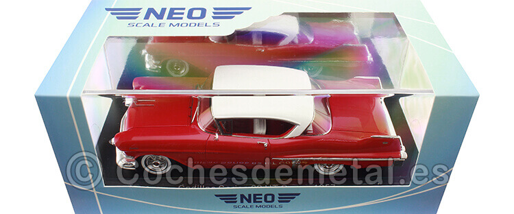 1957 Cadillac Series 62 Hardtop Coupe Rojo/Blanco 1:43 NEO Scale Models 49601