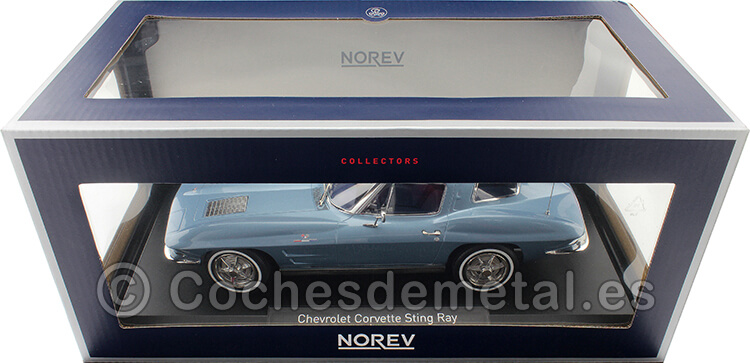 1963 Chevrolet Corvette Sting Ray Azul Claro Metalizado 1:18 Norev 189050