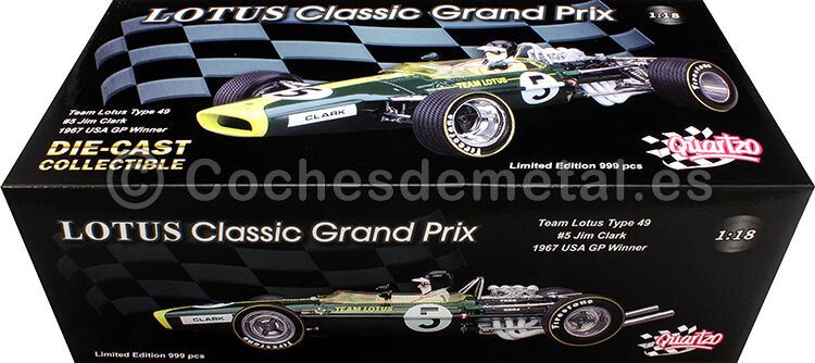 1967 Lotus Type 49 Nº5 Jim Clark Ganador GP USA 1:18 Quartzo 18222