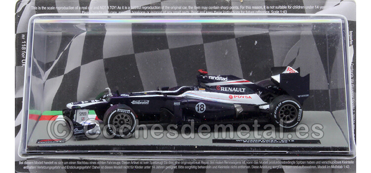 2012 Williams FW34 Nº18 Pastor Maldonado Ganador GP F1 España 1:43 Editorial Salvat ABF1M090A