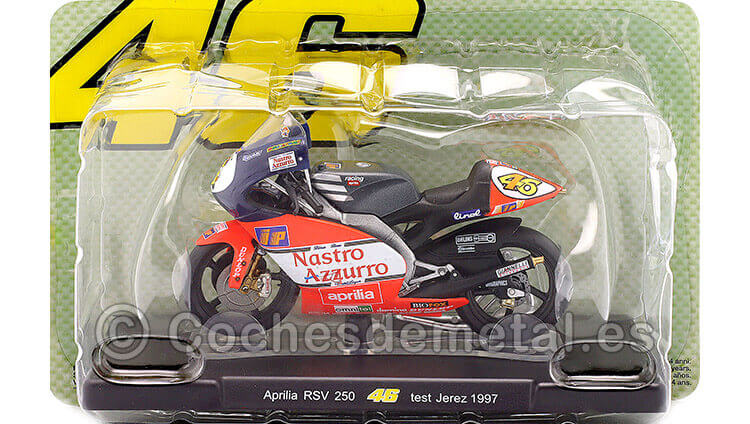 1997 Aprilia RSW 250 Nº46 Valentino Rossi Campeón del Mundo MotoGP Test Jerez 1:18 Editorial Salvat ROSSI0036