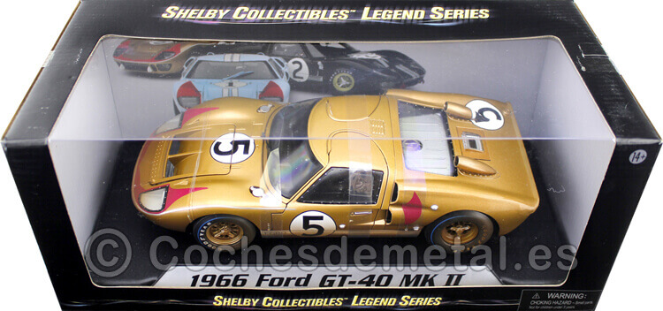 1966 Ford GT40 Mark II Final Carrera 24h LeMans Dorado 1:18 Shelby Collectibles 430