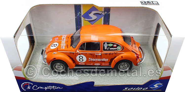 1974 Volkswagen VW Beetle 1303 Nº8 Jägermeister Tribute Naranja 1:18 Solido S1800518