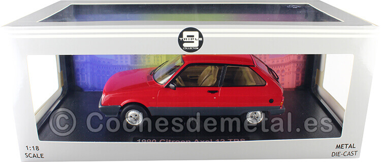 1990 Citroen Axel 12 TRS Rojo 1:18 Triple-9 1800336