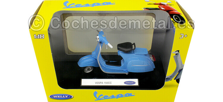 1970 Vespa 150CC Azul 1:24 Welly 12848