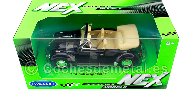 1960 Volkswagen VW Beetle Cabrio Black 1:24 Welly 22091