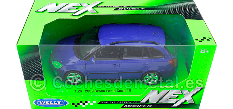 2009 Skoda Fabia Combi II Azul Metalizado 1:24 Welly 22519