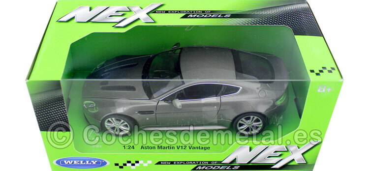 2010 Aston Martin V12 Vantage Gris Metalizado 1:24 Welly 24017