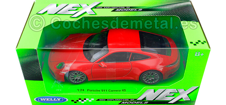 2004 Porsche 911 (996) Carrera 4S Rojo 1:24 Welly 24099