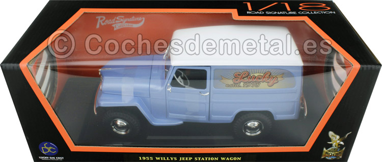 1955 Jeep Willys Station Wagon Gris Claro 1:18 Road Signature 92858